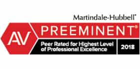 AV Preeminent | Martindale-Hubbell | Peer Rated for Highest Level of Professional Excellence | 2018